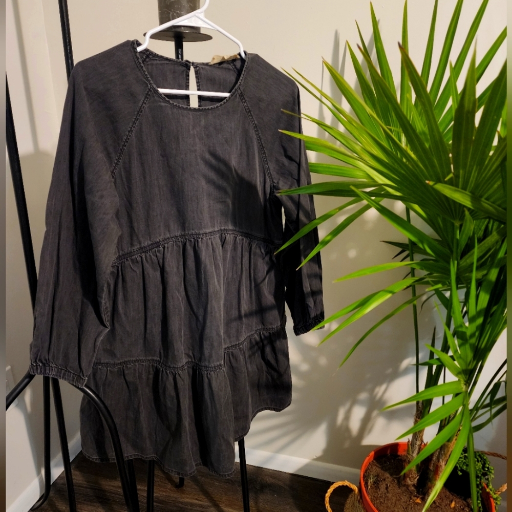 Madewell Denim Raglan-Sleeve Mini Dress In Lunar Wash